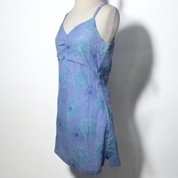 VTG Y2K Funky People Babydoll Mini Dress Size M Blue Phoebe Buffay 90s Clueless - Picture 6 of 14